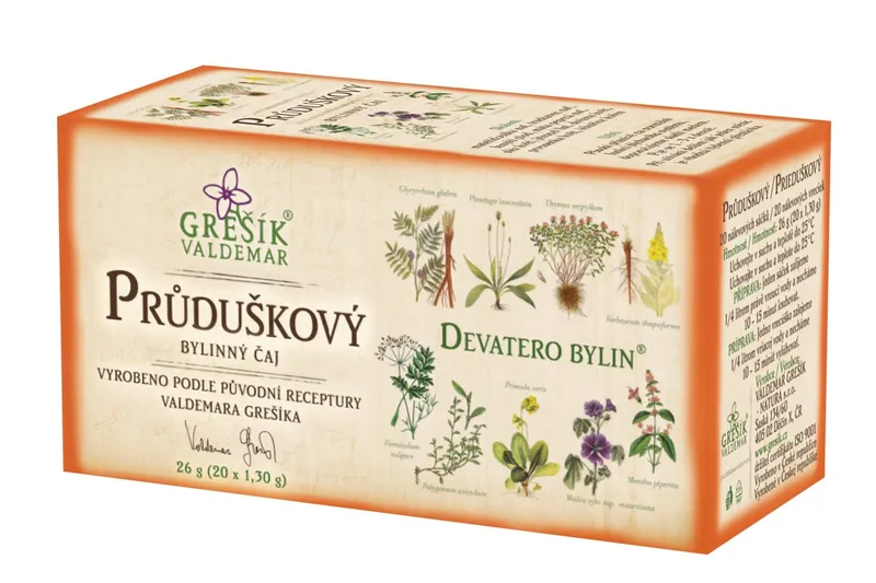 Grešík Devatero bylin Čaj Průduškový 20x1,3g